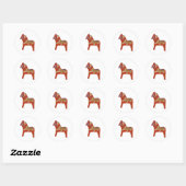 Julia's Dala Horse Ronde Sticker (Vel)