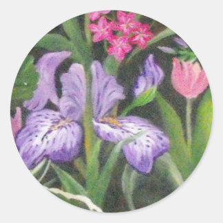 Julia's Iris Garden Ronde Sticker