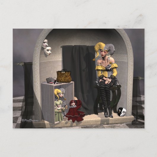 "Julia's puppet theater" - Briefkaart (Voorkant)