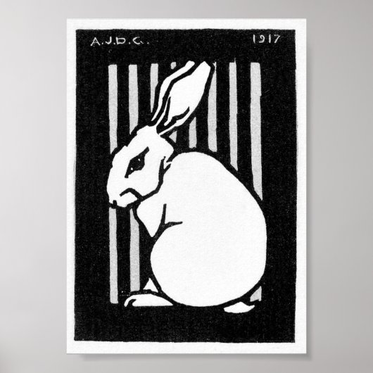 Julie de Graag Sitting Rabbit Poster (Voorkant)