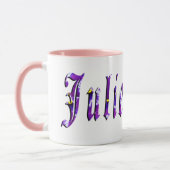 Julie, Nom, Logo, Mug Combo Rose (Gauche)