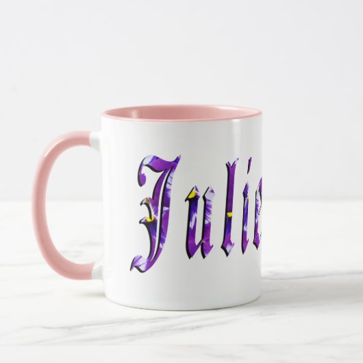 Julie, Nom, Logo, Mug Combo Rose (Gauche)