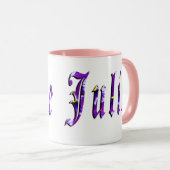 Julie, Nom, Logo, Mug Combo Rose (Devant droit)