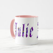 Julie, Nom, Logo, Mug Combo Rose (Devant gauche)