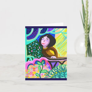 Juliet op een romantische verjaardagskaart voor ba notitiekaartje