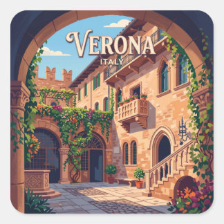 Juliet's House Verona Italy Vierkante Sticker