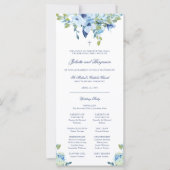 Juliette Blue Floral Programme de mariage catholiq (Devant)