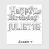 Juliette Happy Birthday Autocollants (Feuille)