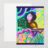 Juliette sur balcon romantique carte d'anniversair (Devant / Derrière)