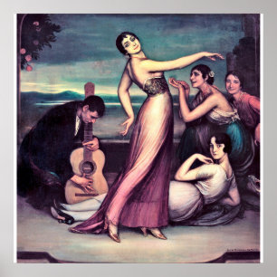 Julio Romero de Torres - Flamenco - liedjes en dan Poster