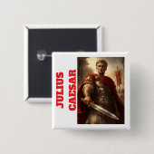 Julius Caesar Vierkante Button 5,1 Cm (Voorkant /achterkant)