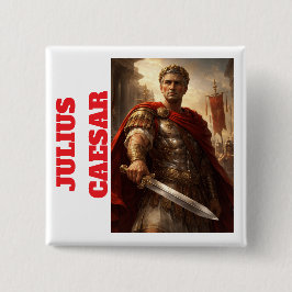 Julius Caesar Vierkante Button 5,1 Cm