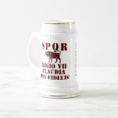 Julius Caesar's 7de Romeinse Decoratieve Stein van Bierpul (Voorkant links)