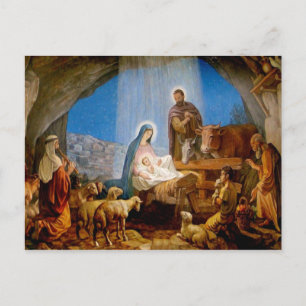Julkort, stallet i Betlehem Briefkaart