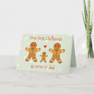 Jullie eerste kerst als mama en papa Mannetjes va Feestdagen Kaart