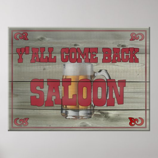Jullie komen allemaal terug Saloon Poster (Voorkant)