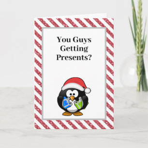 Jullie krijgen Cadeaus? Funny Penguin Kerstmis Kaart