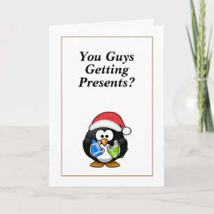 Jullie krijgen Cadeaus? Funny Penguin Kerstmis Kaart