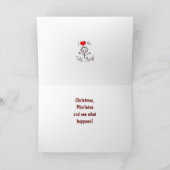 *JULLIE & ME* MISTLETOE EN ZIE WAT ER GEBEURT! FEESTDAGEN KAART (Binnen)