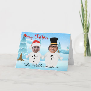 Jullie twee als Cute Snowmen grappige Kerstmis Kaart