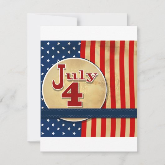 July 4th American Flag Invitations (Devant)