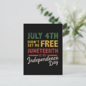 July 4th didn't free Juneteenth day independence Briefkaart (Staand voorkant)