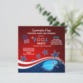 July 4th Pool Party BBQ Fireworks Invitation (Debout devant)