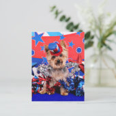 July 4th - Yorkie - Vinnie Briefkaart (Staand voorkant)