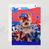 July 4th - Yorkie - Vinnie Briefkaart (Voorkant / Achterkant)