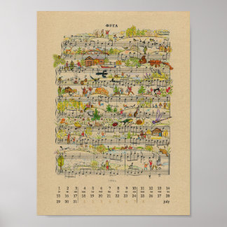 July Happy Notes Kalender 2022 Poster