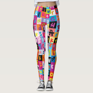Jumble Alphabet Pattern Leggings