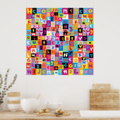 Jumble Alphabet Pattern Poster (Keuken)