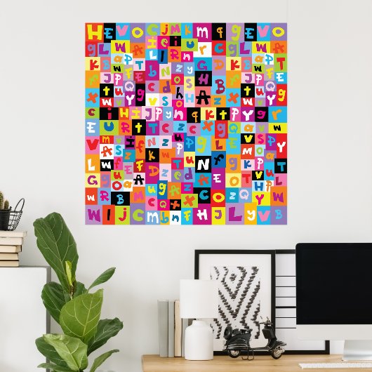Jumble Alphabet Pattern Poster (Thuiskantoor)