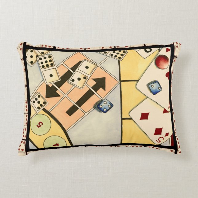 Jumble Assortment of Games of Chance Accent Kussen (Voorkant)