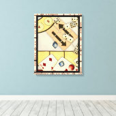 Jumble Assortment of Games of Chance Canvas Afdruk (Insitu (Houten vloer))