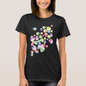 Jumble De Crânes Colorés T-Shirt (Devant)