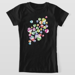 Jumble De Crânes Colorés T-Shirt
