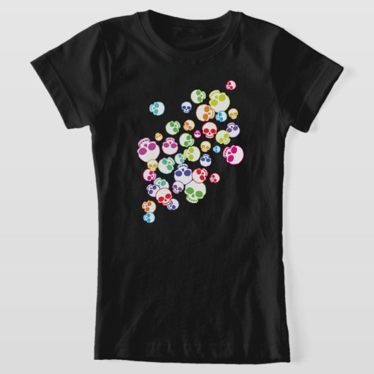 Jumble De Crânes Colorés T-Shirt (Poser)