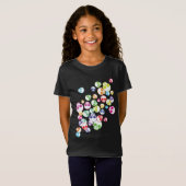 Jumble De Crânes Colorés T-Shirt (Devant entier)