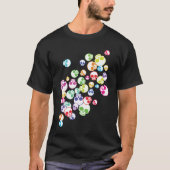 Jumble De Crânes Colorés T-Shirt (Devant)
