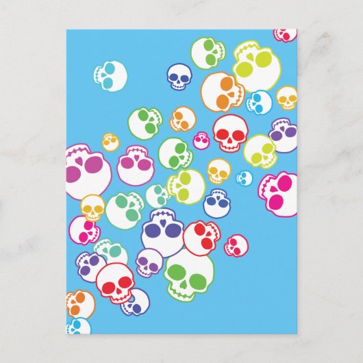 Jumble of Colorful Skulls Briefkaart (Voorkant)