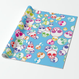 Jumble of Colorful Skulls Cadeaupapier