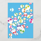 Jumble of Colorful Skulls Folie Uitnodiging (Voorkant)