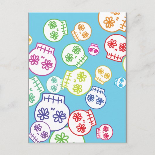 Jumble of Sugar Skulls Briefkaart (Voorkant)