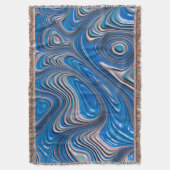 ~ JUMBLY BLUE ~ Fractal Design Pattern ~ Original Deken (Voorkant Verticaal)