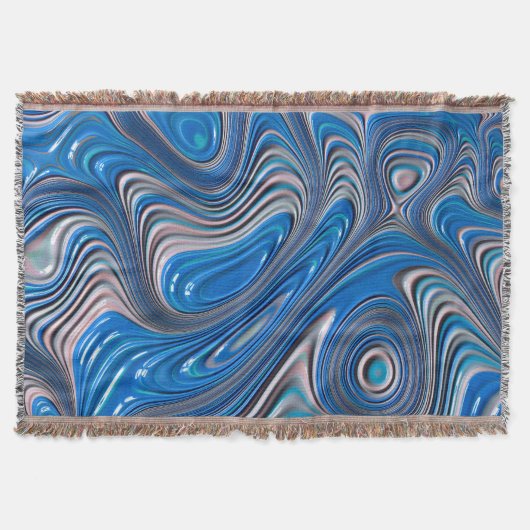 ~ JUMBLY BLUE ~ Fractal Design Pattern ~ Original Deken (Voorkant)