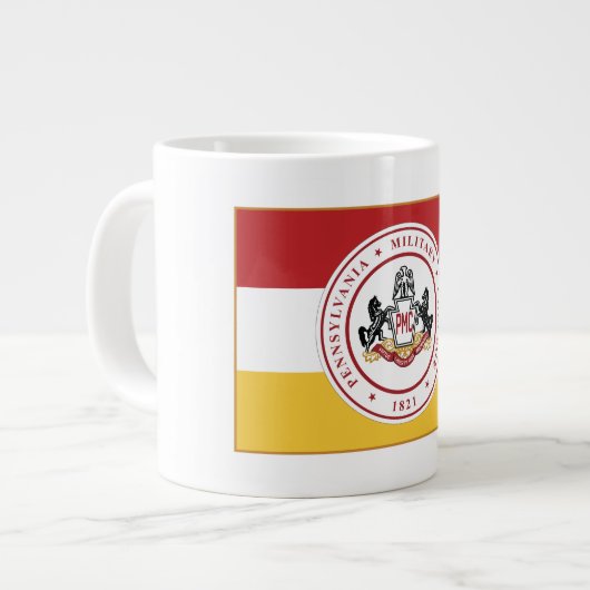 * JUMBO 20 oz White PMC FLAG Mok (Voorkant links)