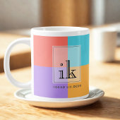 Jumbo 20oz Couleur Bloc Monogramme Mug avec ligne 