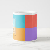 Jumbo 20oz Couleur Bloc Monogramme Mug avec ligne  (Devant)