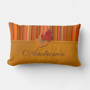 Jumbo Autumn Leaves en Stripes Pillow Kussen